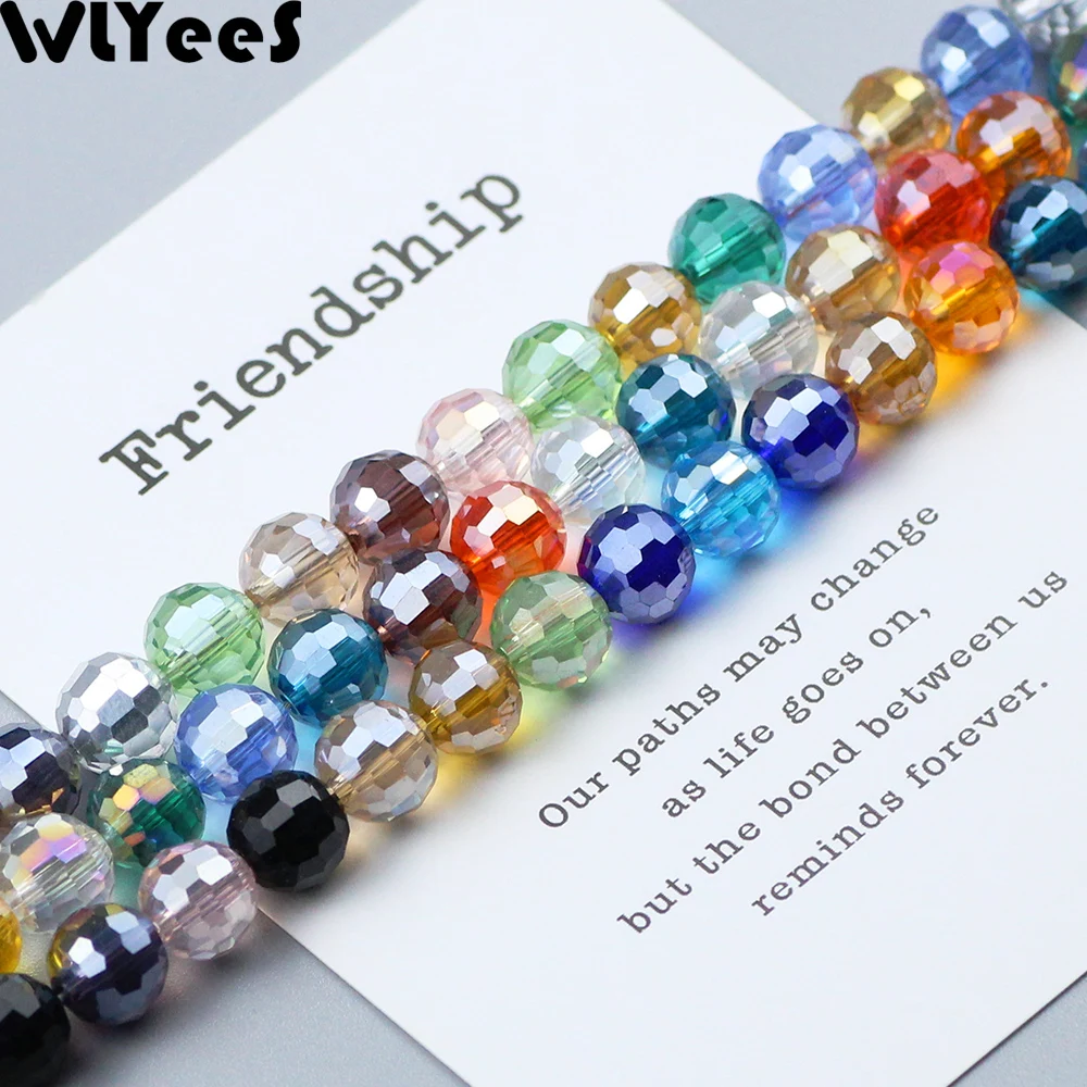 WLYeeS 96 Faceted Ball Austrian crystal beads 8mm 50pcs Football Loose Spacer Beads for Men Jewelry Bracelet Necklace Making DIY