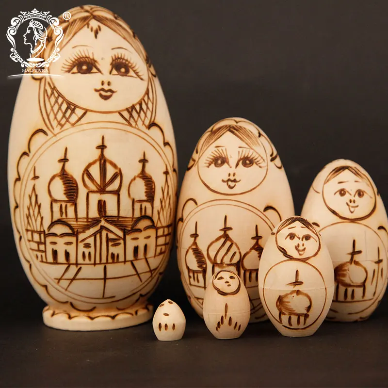 

Wooden 6 Layers Matryoshka Doll Kids Toy Russia Dolls Children Puppets Classic Toys Christmas Gifts