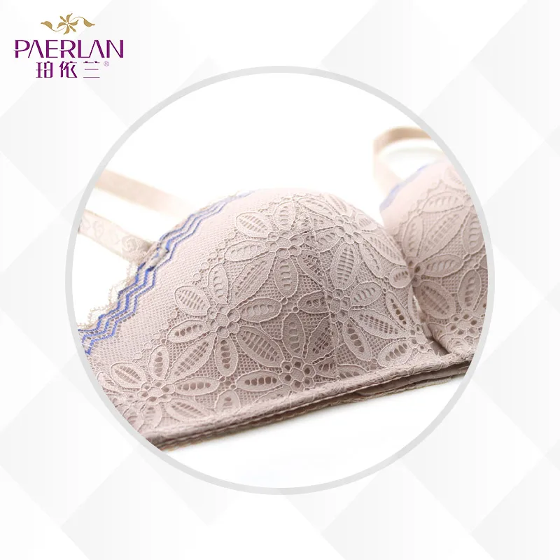 PAERLAN Half 1/2 Cup Little Bra Seamless Braush Push Up Wedding Dress bra memory soft Underwire sexy lace Floral Women underwear