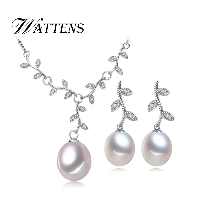 

WATTENS Amazing jewelry freshwater pearl jewelry gift,retro jewelry set for women,natural pearl pendant Necklace and earrings