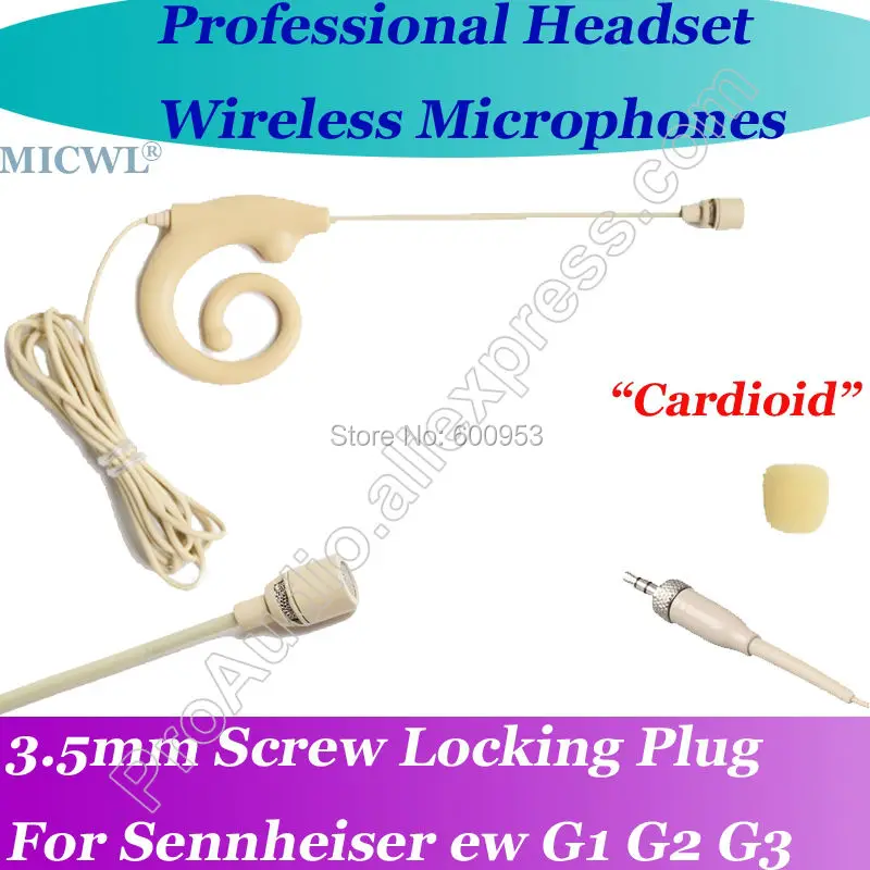 MICWL T96 Wireless Headset Microphone Mic for Sennheiser G1 G2 G3 emitter Cardioid Directivity capsule 3.5mm Locking