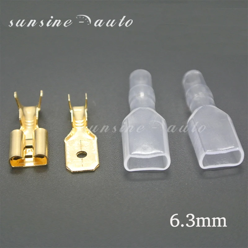 200/50Pc 2.2/2.8/4.8/6.3mm Wire Connectors Crimp Terminals Crimp Female/Male Spade Terminals With Transparent Insulating Sleeves