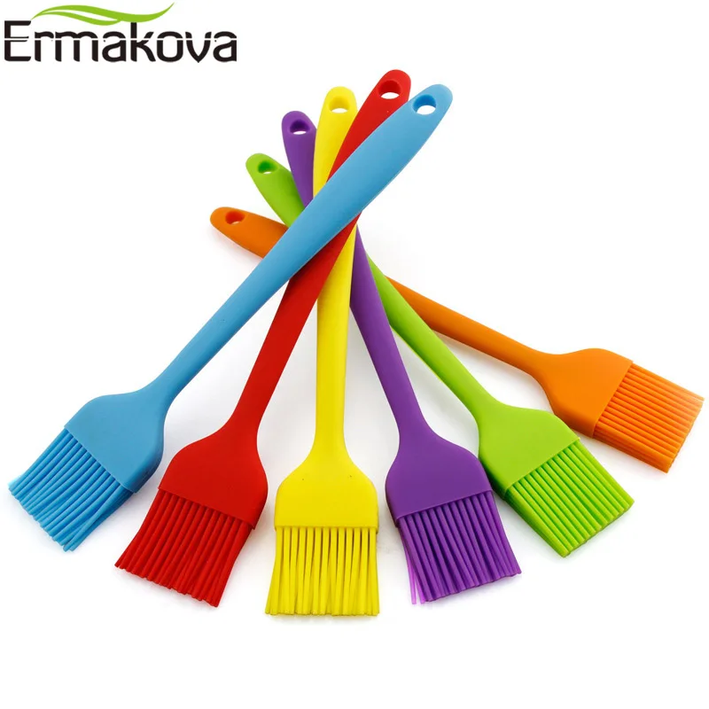 ERMAKOVA Heatproof Silicone Baking Oil Brush Flexible Cake Butter Bread Pastry Brushes Baking BBQ Grill Tool Dishwasher Safe