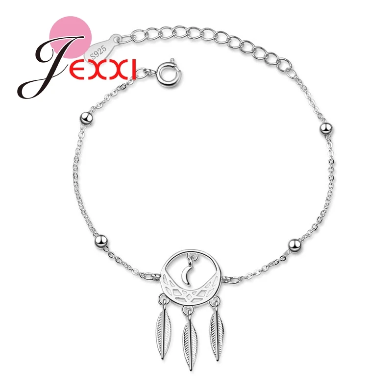 

Elegant 925 Silver Needle Jewelry For Women Girls Dream Cheater Dreamcatcher Shape Bracelet Bangles Top Quality Accessories