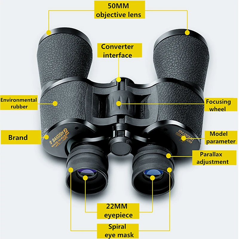 

Binoculars Baigish 20x50 Hd Powerful Military Russian Binocular High Times Zoom Telescope Lll Night Vision For Hunting Camping