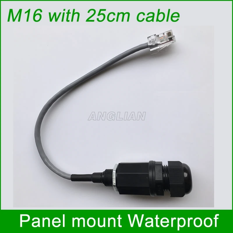 M16 RJ45 Network connector with 25cm cable Panel mount IP67 Protection waterproof Outdoor AP box interface shield shielding