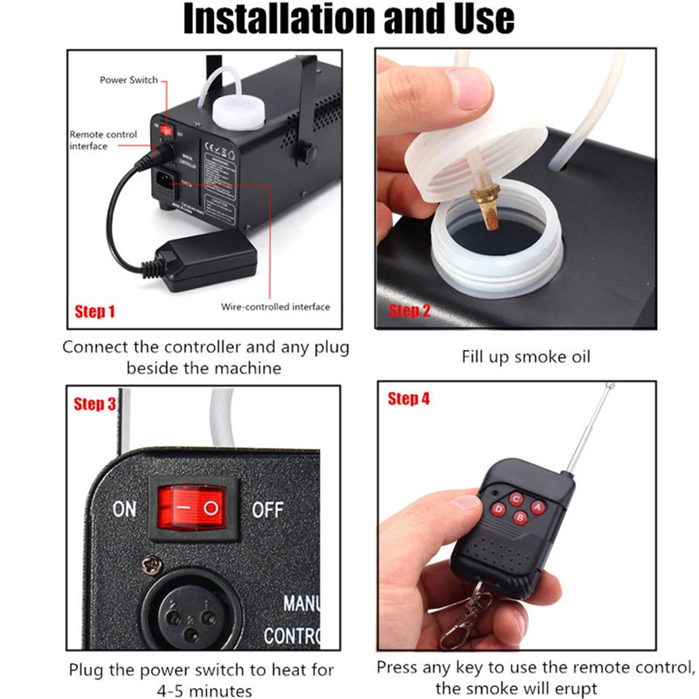 Aimkeeg-Machine à struction ée à LED avec Commande Sans Fil, 500W, Télécommande, RVB, Éjecteur de struction ée pour Documents, Éclairage de Scène Professionnel pour DJ et ix