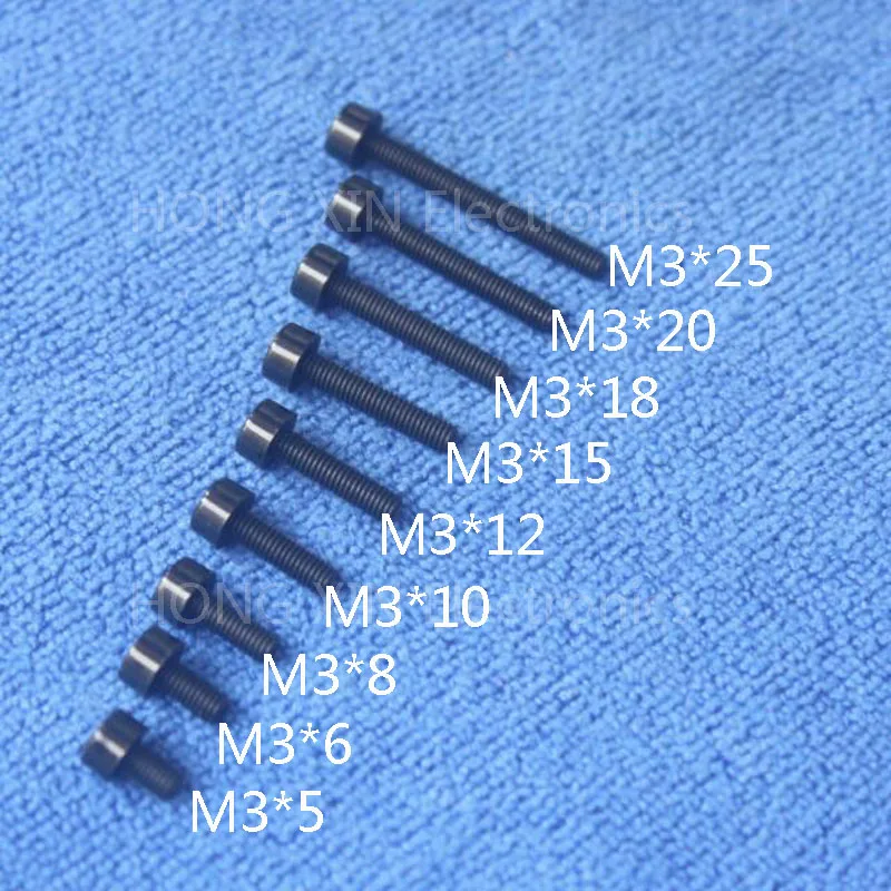 M3*6 Black 1pcs Nylon Inner Hexagon Socket Head Cap Screws 6mm Plastic Bolt Insolation brand RoHS compliant PC/board DIY screw