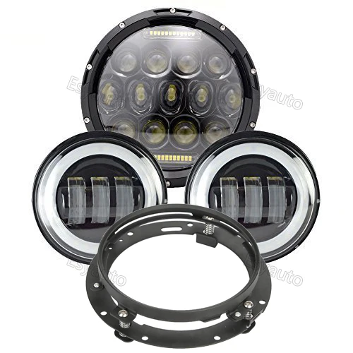 7 inch headlight 4.5 inch 30W White Auxiliary Passing angel eye fog lights 7'' Mounting Bracket Ring