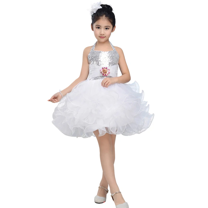 Children Jazz Dance Girl Stage Costumes sequins Cute Tutu performance clothing net yarn skirt Hip Hop Stage Dancing Suits