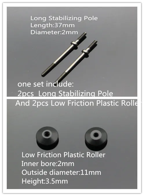 RFDTYGR Long Stabilizing Pole & Low Friction Plastic Roller Set (11mm) Self-made Parts For Tamiya MINI4WD  S021-1  5Sets /lot