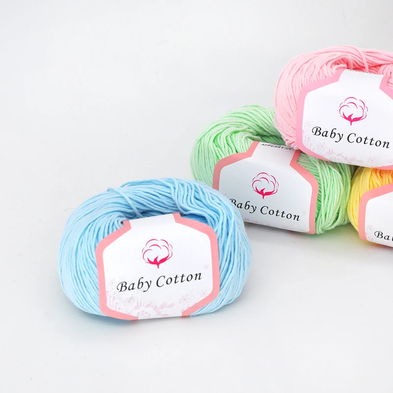 Cotton Yarn for Knitting Soft Combed Thread Crochet Yarn Hand Knitting Colorful Organic Yarn