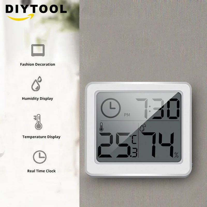 Weather Station Indoor Thermometer Hygrometer Digital LCD C/F Temperature Humidity Meter Alarm Clock instruments термометр