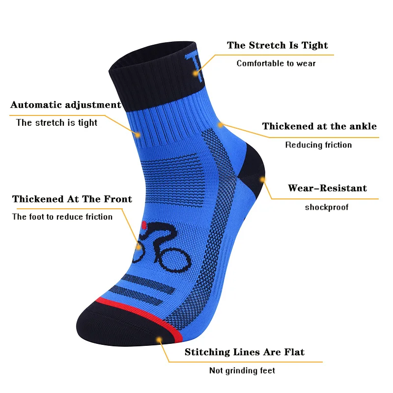 2023 New Men Women Cycling Sock Breathable Outdoor Basketball Socks Protect Feet Wicking Bike Running Football Sport Socks image 3