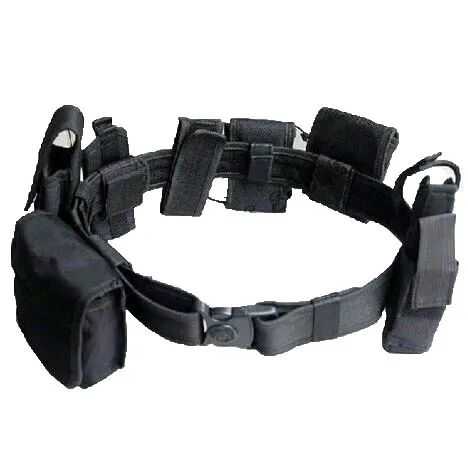 

10 Set Tactical Belt Military Duty Belt Army Polices Guard Utility Kit Set Handcuffs Pouch Flashlight Case Gun Holster Sport