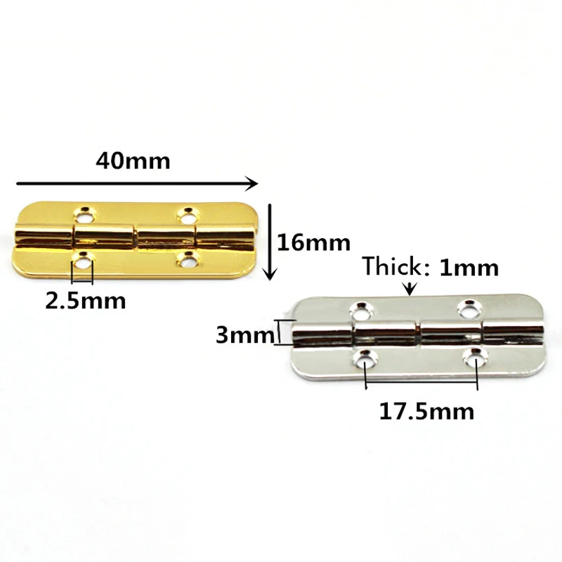 20Pcs 40x16mm Rounded Angle hinge Retro Jewelry Box Hinge Support Iron Spring Hinge Miniature Furniture Hinge Max Open 180 Deg