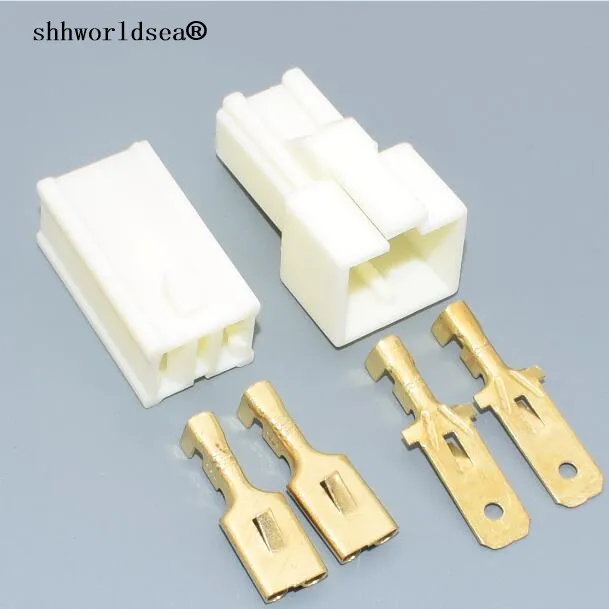 

shhworldsea 5/30/100sets 2 Pin 7.8mm Car connector,Car Large current Electrical connector Male&Female kit for car motorcycle