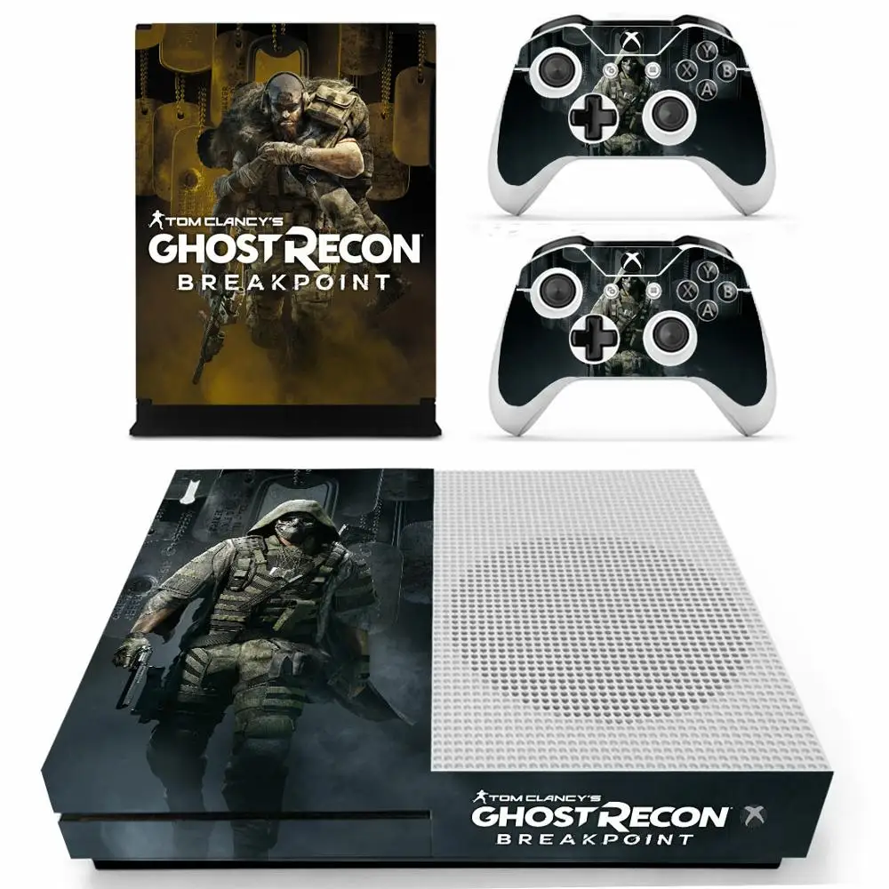 Tom Clancy's Ghost Recon Breakpoint Skin Sticker Decal For Xbox One Slim Console and 2 Controllers For Xbox One S Skins Stickers