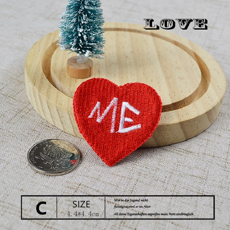 1 PC Handmade different types LOVE heart Patches Cute fabric patch DIY fabric Stickers Sew on fashion kids clothes bags