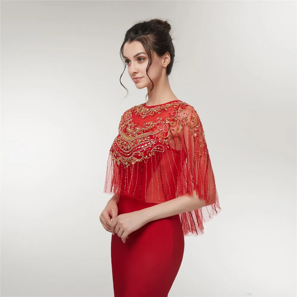 JaneVini 2019 Elegante Rosso Lungo Della Sirena Abiti da sposa di Lusso Nappa Bordare Cerniera Posteriore Raso Sweep Treno Abiti Da Ballo Formale