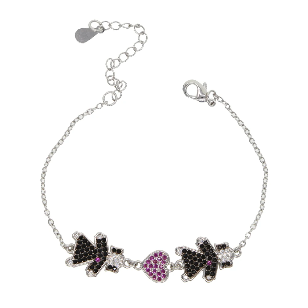 3 Boy Girl Bracelet silver color color Adjustable size chain boys and girls Bangles For Child Birthday Family Gifts