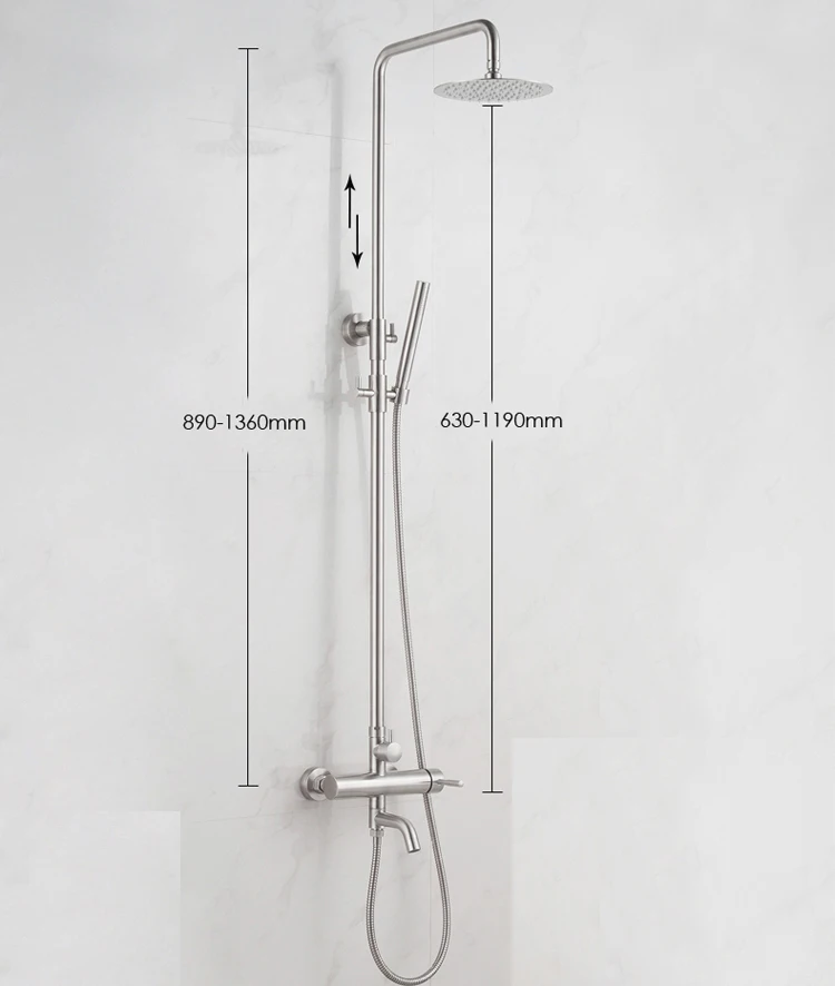 Grifo de ducha de lluvia grande de acero inoxidable, conjunto de cabezal de ducha de agua fría y caliente
