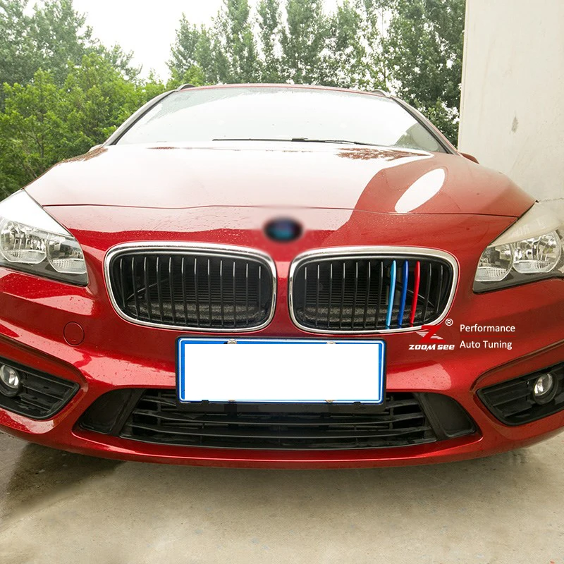 Car Front Grille Trim M Sport Strips Grill Cover Cap Stickers for 2015-2017 BMW 2 Series F45 F46 Gran Tourer and Active Tourer