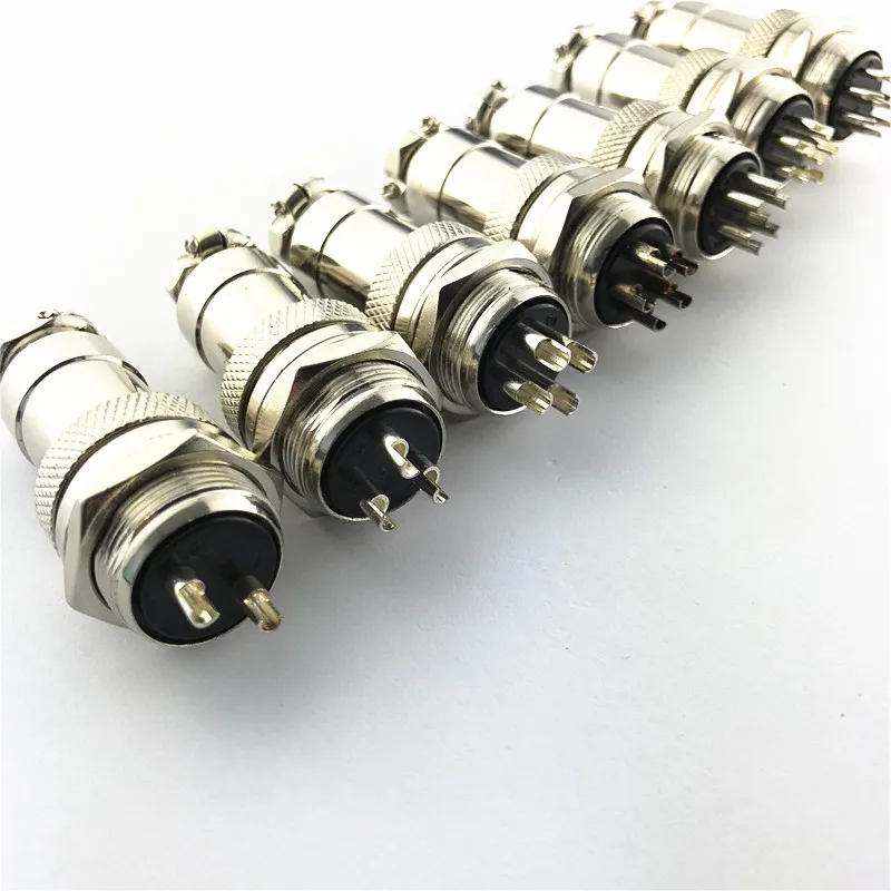 1set GX20 2/3/4/5/6/7/8 Pin Male + Female 20mm  L94-100Y Circular Wire Panel Aviation Connector Socket Plug with Cap Lid