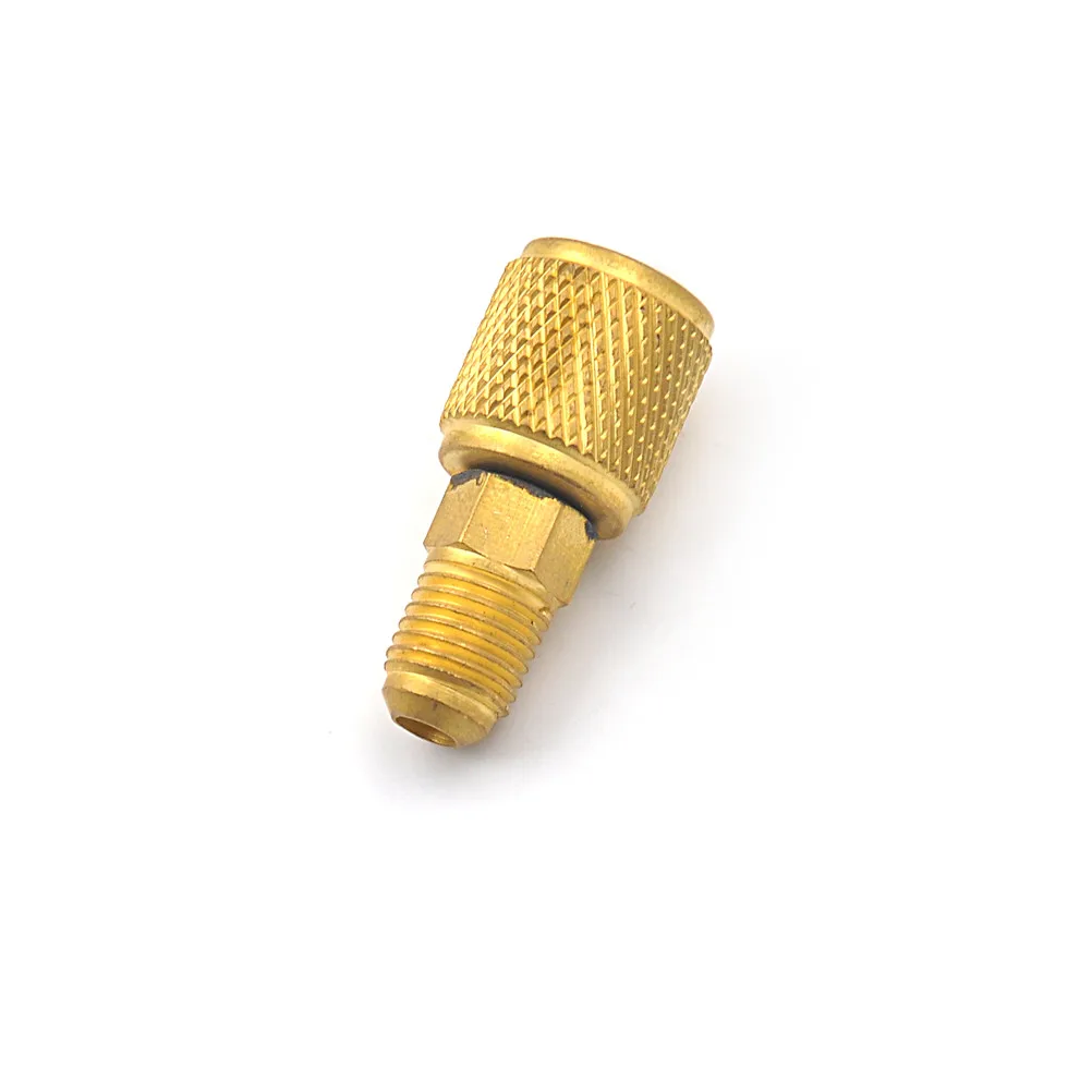 1pc adattatori per condizionatori d'aria in ottone adattatore R410a raccordo da 1/4 "maschio a 5/16" SAE femmina tubo di ricarica per pompa a vuoto