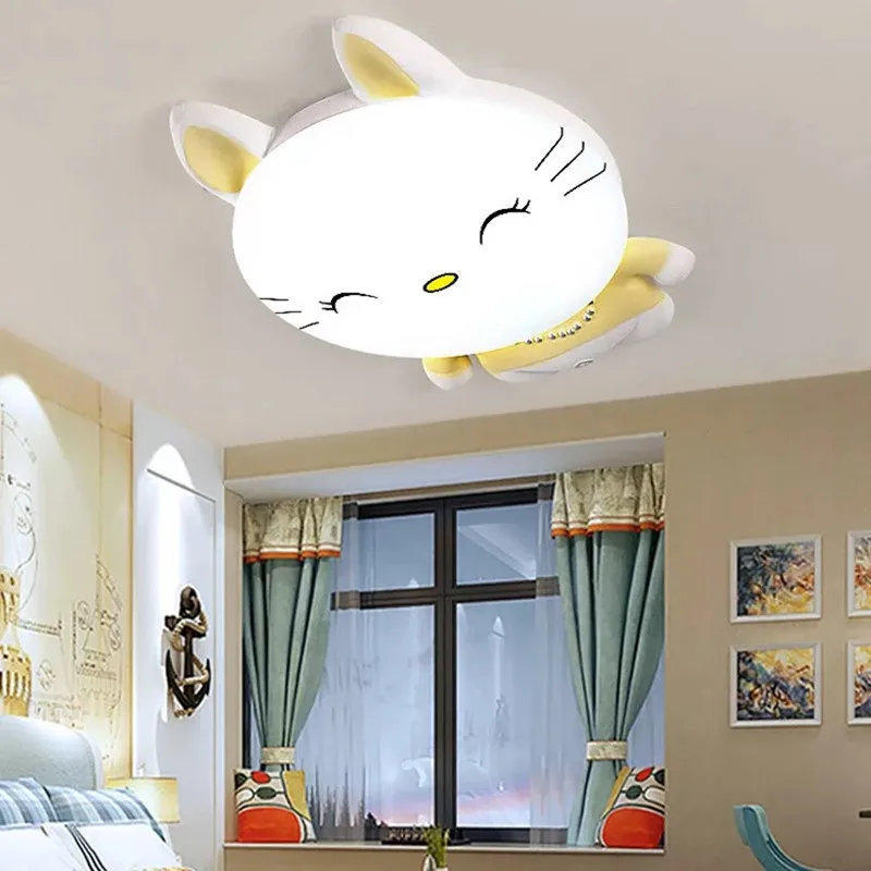 HAWBERRY LED white light neutral warm white light children's bedroom room kitten cartoon simple ceiling lamp