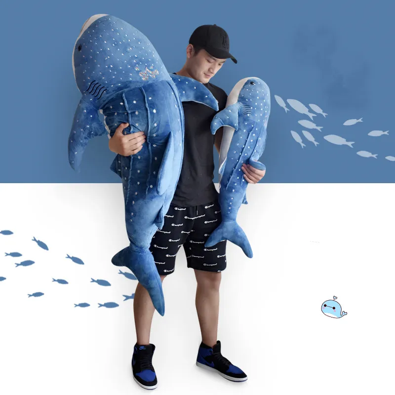 Jumbo Animal Whale Shark Plush Toy  Big Blue Whale Pillow Doll Sea Animals Toys Girlfriend Valentine's Day Gift 100cm 150cm