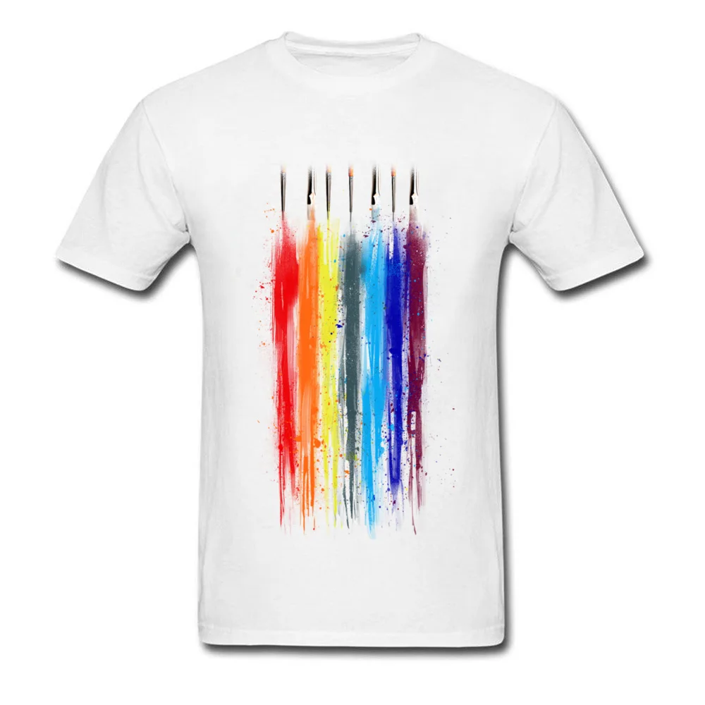 Hot New Trends 2018 Men T-Shirt Colors Of The Rainbow Paint Abstract Picture Tshirt For Student Art Doodle Drawing T Shirt