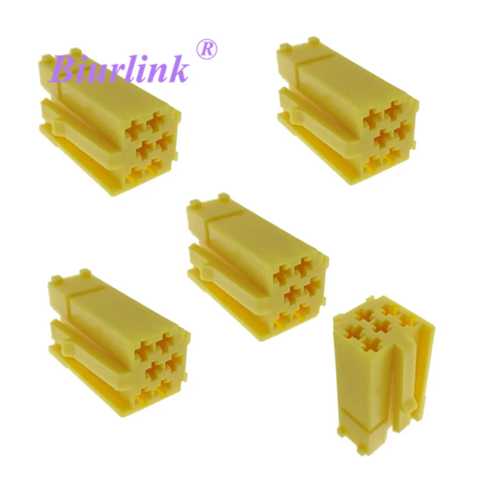 Biurlink 20Pcs Aux Cable Connectors Radio Harness Wire Mini ISO 6-Pin Port for VW for Audi for Fiat