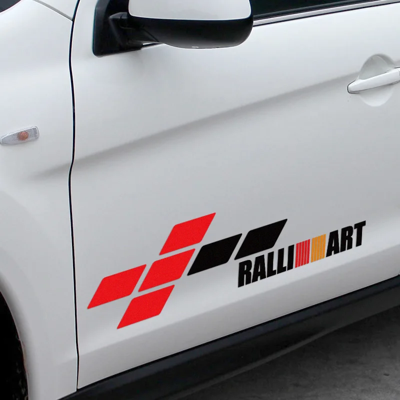 

10 Pairs Customizable RALLIART Door Stickers Decal Car-Styling For mitsubishi asx lancer outlander pajero galant car accessories