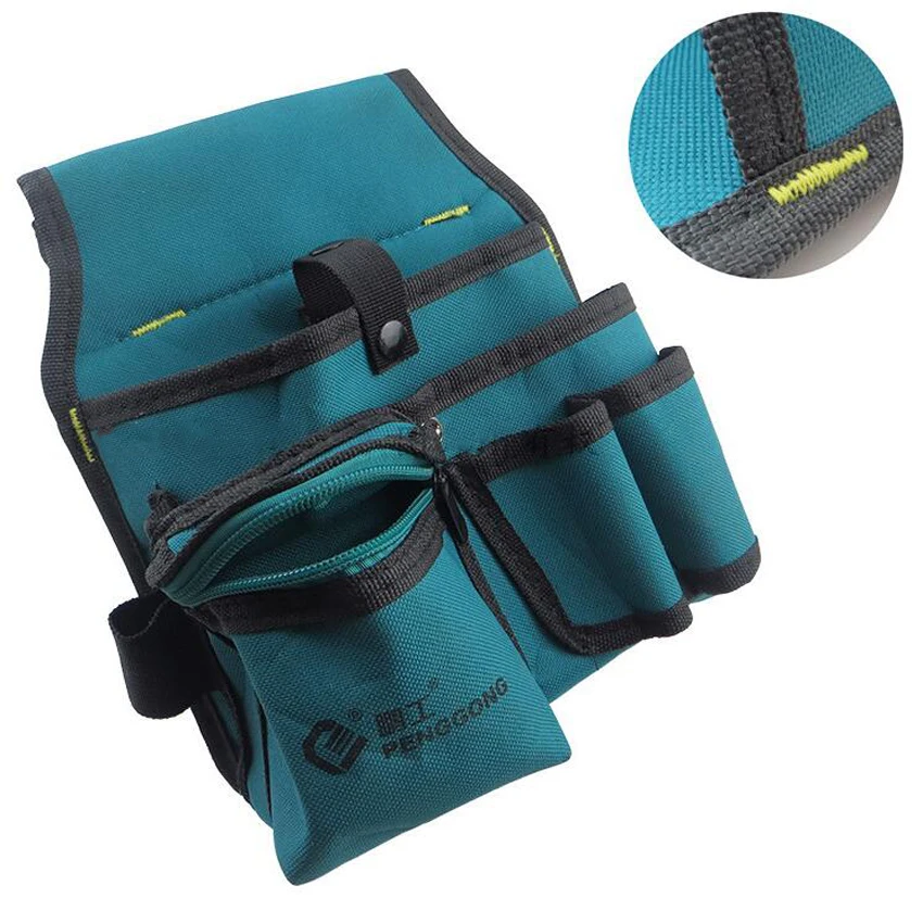 Bolsa de herramientas duradera multifuncional para electricistas, Kit de herramientas de tela Oxford impermeable, bolsillo de reparación, cinturón de cintura