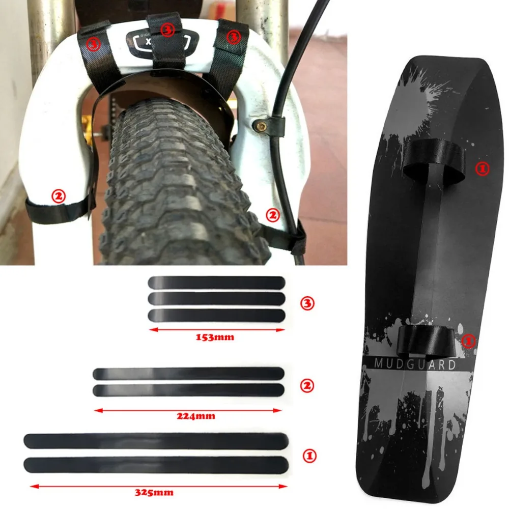 FETESNICE Cycling MTB Mountain Bike Road Bicycle Front Rear Mudguard Fender And Front Clip-on Bicycle Down Tube Fender Set