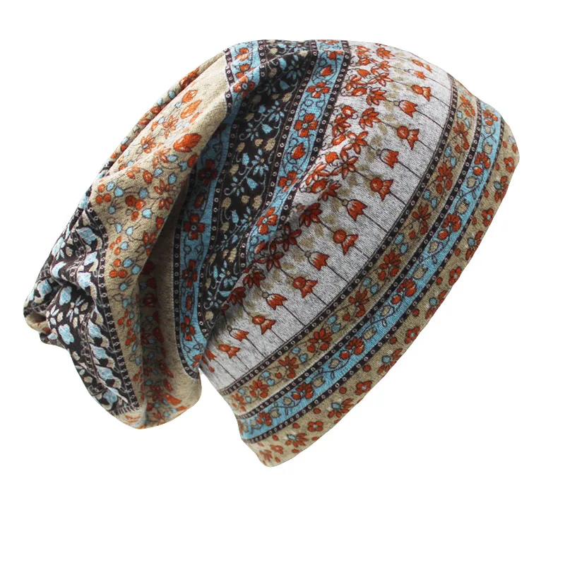 Fashion Brand Autumn Winter Dual-use Hats For Ladies thin Skullies Beanies Vintage Design Women Scarf Face Mask HT029 - view 4