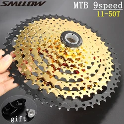 SUNSHINE 9 s 11- 50T Gold Cassette 9 Speed Wide Ratio Golden Durable Freewheel for MTB Mountain Bike Bicycle