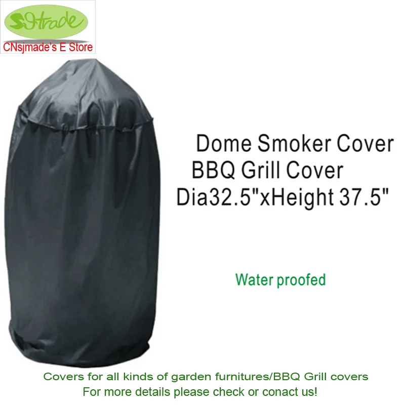 

Dome smoker cover BBQ covers 32.5"x37.5"/32.5"x29.5" ,BBQ grill protective cover Black color custom made