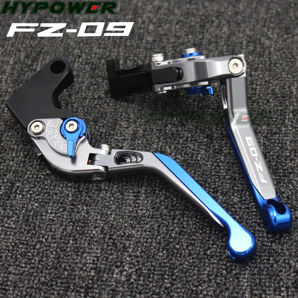 For Yamaha FZ-09/MT-09/SR (Not FJ-09) 2014-2018 2017  Laser Logo(FZ-09) Blue+Titanium New CNC Motorcycle Brake Clutch Levers