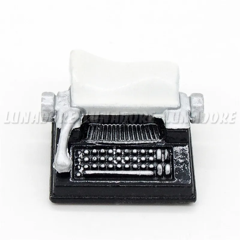 Miniature Machine à écrire 1/12 - Accessoire Maison De Poupée, Métal, 2,8x2,7x1,1 Cm, Décoration Bureau Vintage