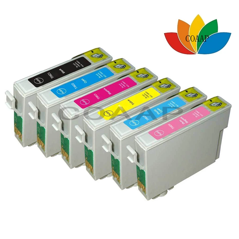 6pcs T0821 T0822 T0823 T0824 T0825 T0826 Compatible ink cartridge for Epson R390 R270 R290 R295 RX590 RX615 RX610 RX690 printer