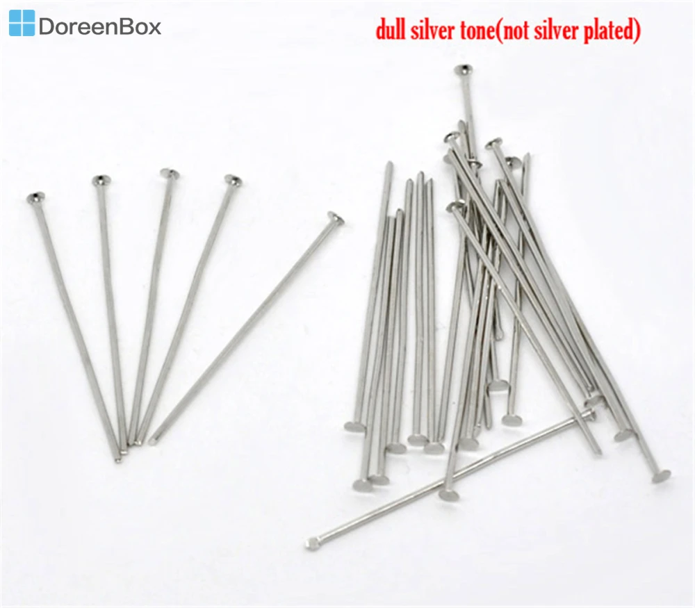 

Doreen Box Lovely 400PCs Silver Color Head Pins 0.7x35mm(21 gauge) (B01479)