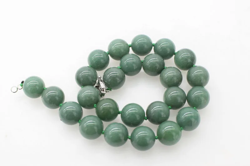 wholesale  green jade  necklace  round 16/18/20mm 17inch  FPPJ nature beads