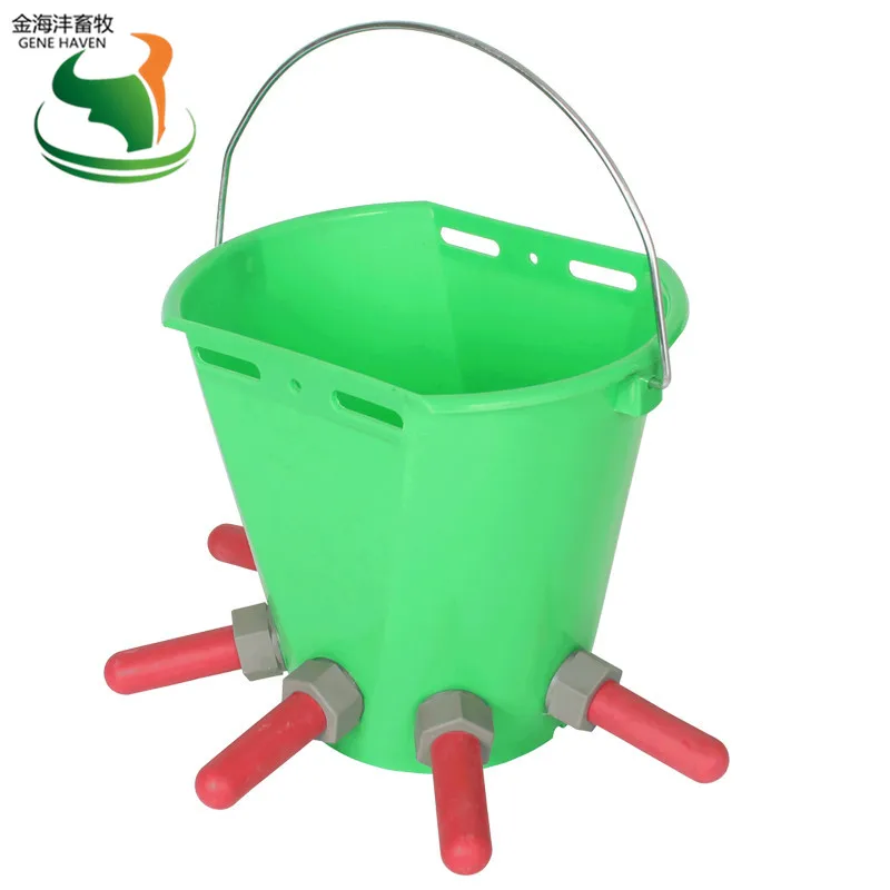 8L calf feeding milk bucket can be ranged from 1 to 5 nipples For Cows Goats