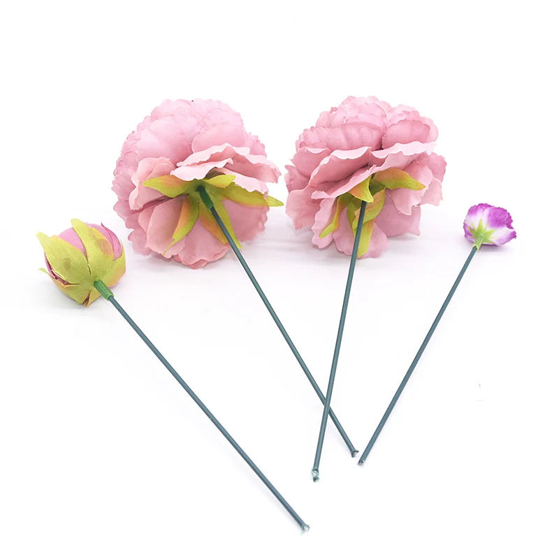 20pcs 15/25/40cm Artificial Flower Stem Iron Wire Stem DIY Paper Flower Stub Accessory Green Floral Tape Rose Stems Craft Decor