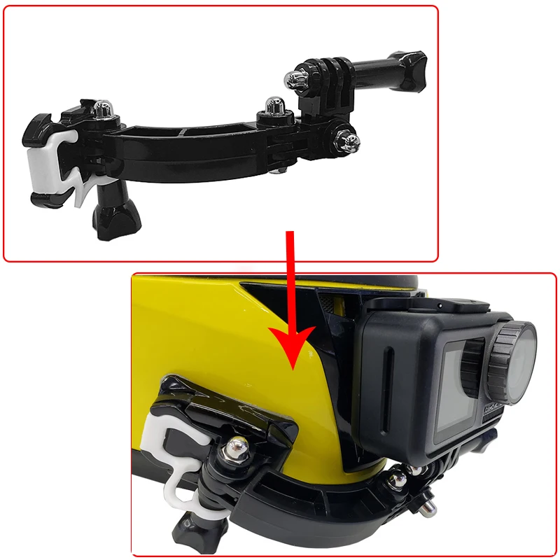 TUYU جبل قاعدة دراجة نارية خوذة قوس ل OSMO عمل SJCAM sj4000 شياو مي GoPro بطل 9 8 7 6 5 EKEN 4 طرق الدوار مشبك