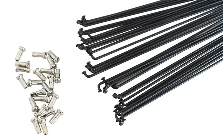 High quality 36pcs 14G/14K J bend bicycle steel spokes black color pls choose 170-300mm BZN001