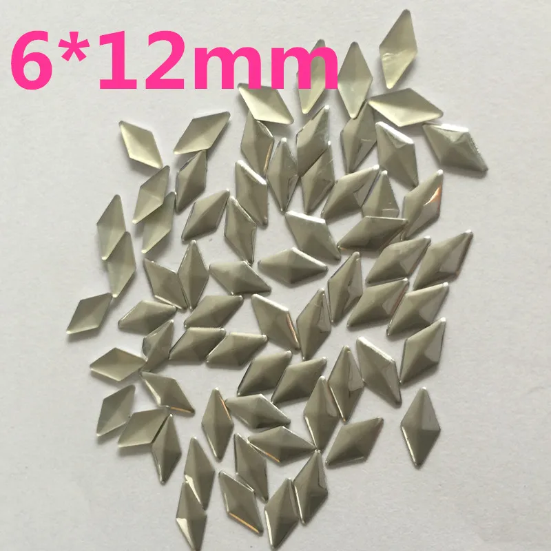 500pcs/lot 6*12mm Hotfix Rhombus Nailhead Hot Fix Rhinestuds Metal Studs Spikes Decoration Clothes Punk Rock DIY Spikes