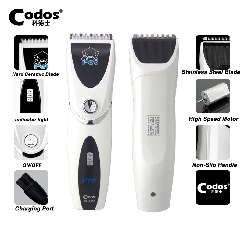 Codos CP8000 Dog Clipper Sharp Edge Haircut Ceramic Blades Pet Hair Shaver Animal Clipper Trimmer Machine For Trimming Dog